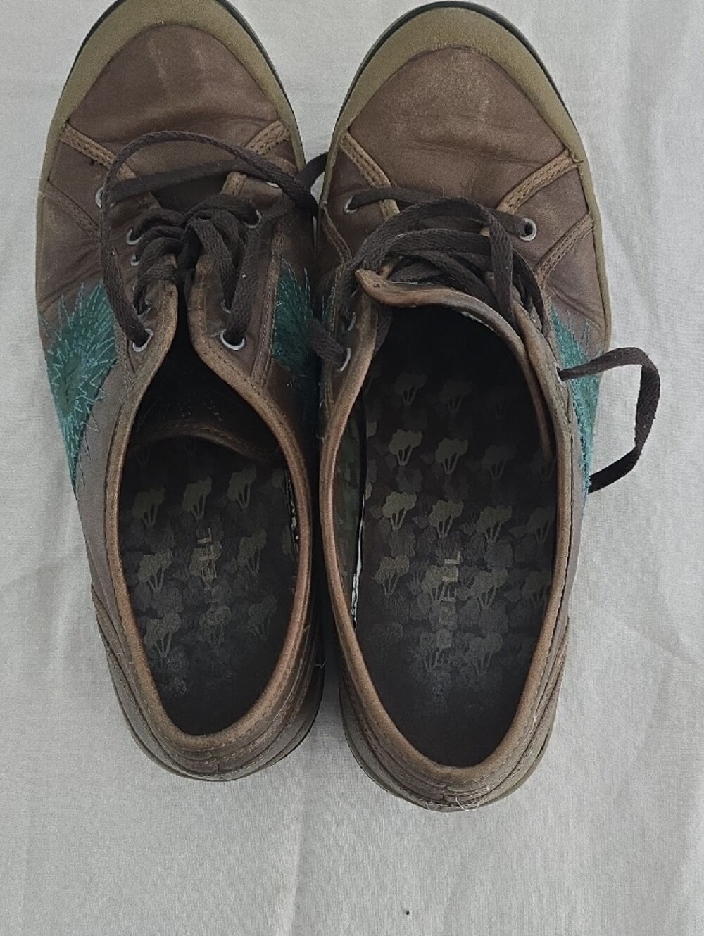 Merrell Women's Brown and Teal Low-Top Lace-Up Sneakers - Picture 11 of 12